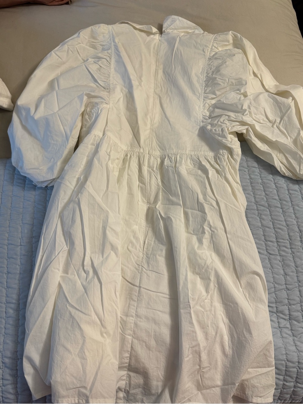 HUNTER BELL White Puff-Sleeve V-Neck Noah Mini Dress - Picture 8 of 8